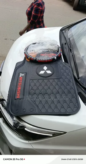Branded Mitsubishi Carpet Mats With Steering Cover Fits All Car Models