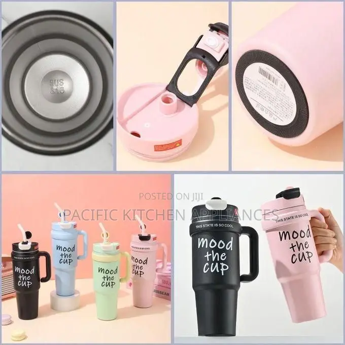 Mood the Cup, Stanley Mug Tumbler With Handle and Straw Lid