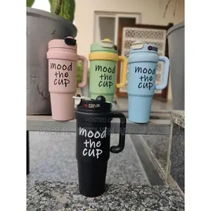 Mood the Cup, Stanley Mug Tumbler With Handle and Straw Lid