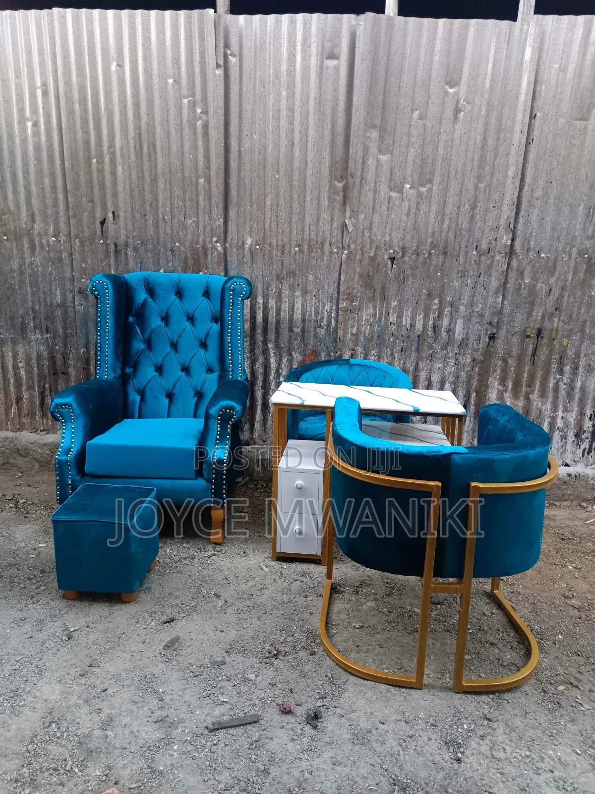 Assorted Pedicure and Manicure Seats and a Table 
