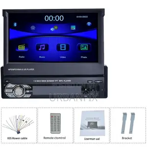 7 Inch Retractable Touch Screen Android Car Radio- 64GB Storage