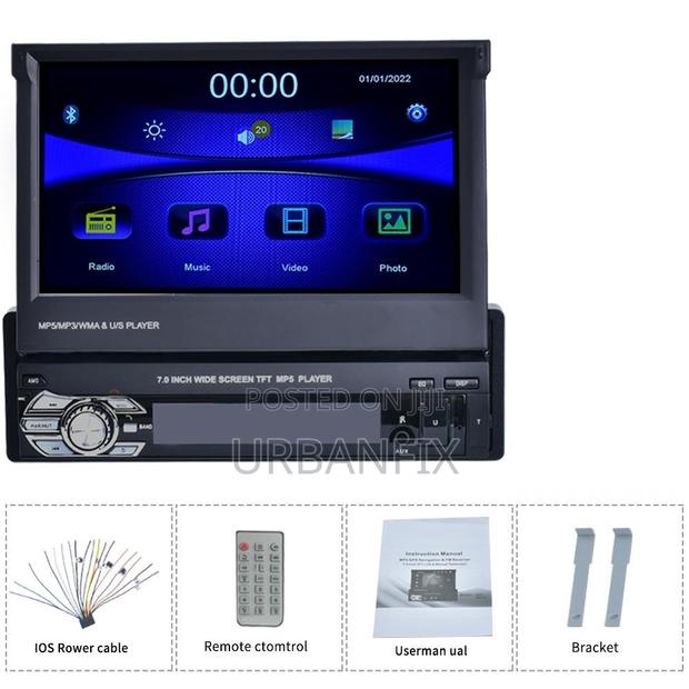 7 Inch Retractable Touch Screen Android Car Radio- 64GB Storage - main view