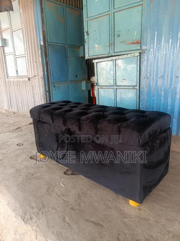 Ottoman Black Velvet, 4ft With Storage. - main view
