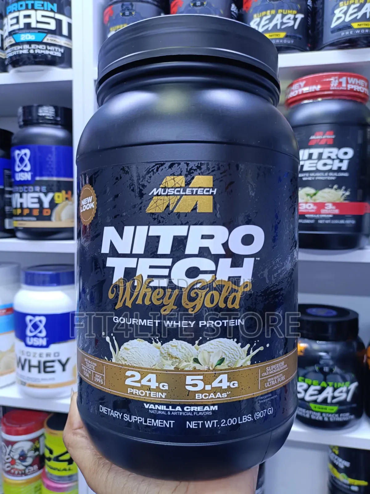 MuscleTech Nitro-Tech Whey Gold – 2LB (907g) | Vanilla Cream