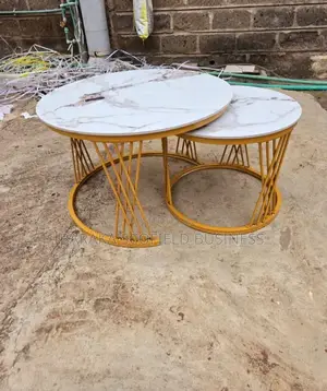 White Modern Luxury 2-in-1 Pure Marble Nesting Tables