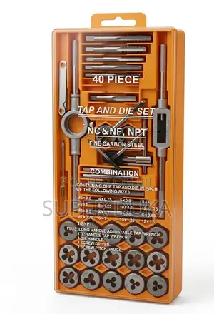 40Pcs Tap and Die Set M3-M12 Metric Thread Maker Cutting Tool Case