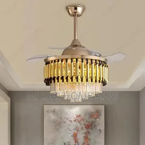 2 in 1 Fan Chandelier Light GD+BK