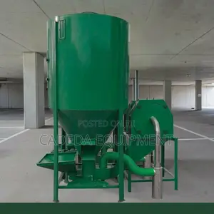 Livestock Feed Mill, Hammer Mill Crusher & Mixer - 15HP | 1000kg Batch