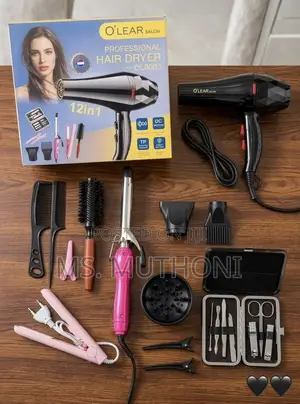 O'Lear Salon Professional 12-in-1 Hair Dryer Kit (Model OL8003)