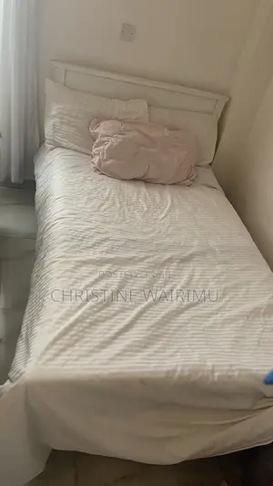 White Bed With Mattress