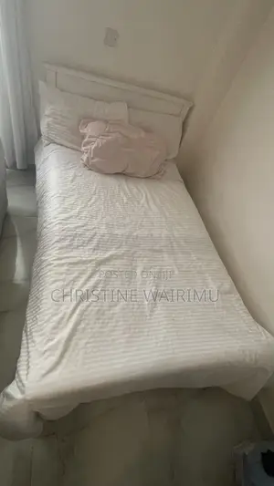 White Bed With Mattress