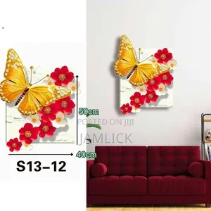 3D Embossed Butterfly & Flower Wall Wallpaper Wall Panels - Hk