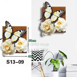 3D Embossed Butterfly & Flower Wall Wallpaper Wall Panels - Hk