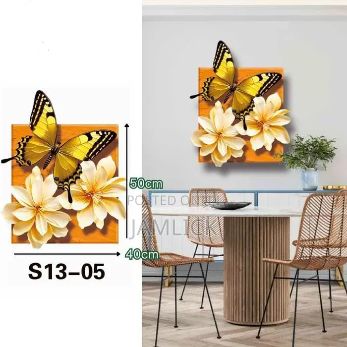 3D Embossed Butterfly & Flower Wall Wallpaper Wall Panels - Hk