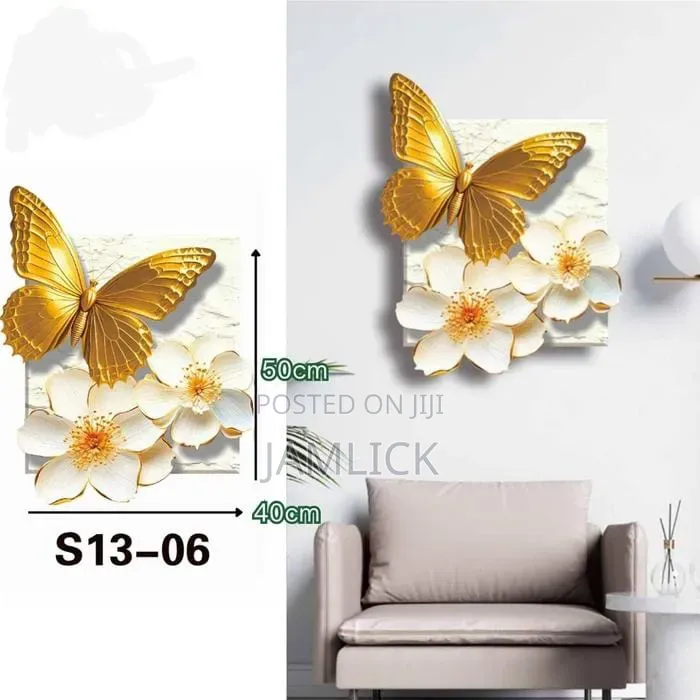 3D Embossed Butterfly & Flower Wall Wallpaper Wall Panels - Hk