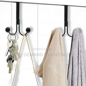 Over the Door Double Hanger Hooks Free Punching for Hanging