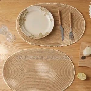 1pc Decorative Home Hotel Oval Braided Placemats