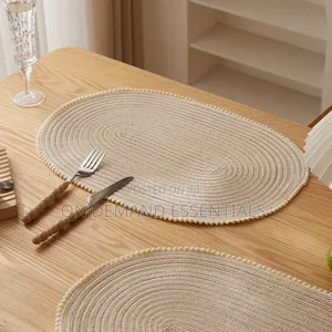 1pc Decorative Home Hotel Oval Braided Placemats