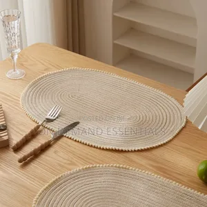 1pc Decorative Home Hotel Oval Braided Placemats