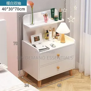 Minimalist Wooden Bedside Table With Drawer Size:37*30*70cm