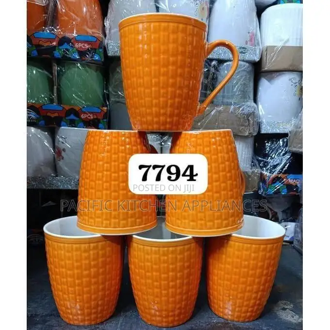 Orange Rough Mug Set of 6pcs