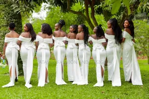 Off Shoulder Straight Dress for Evening and Wedding Attire