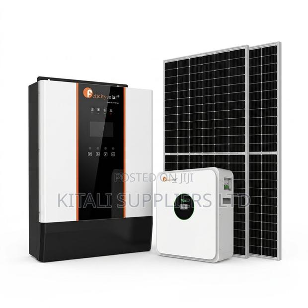 Complete Solar System Kit 2.56kWh Lithium Battery + 2pcs 620W Panels - main view
