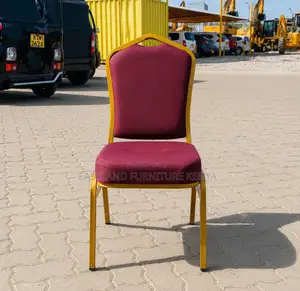 Elegant Gold Banquet Chair – Burgundy Padded Event Chair