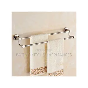 Brimix Stainless Steel Towel M Rail Holder Double Rod Wall Chrome