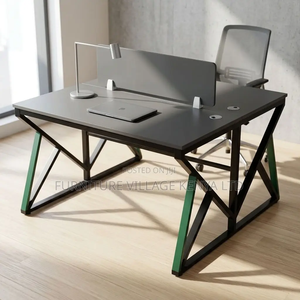 Workstation; 2 Way-Metal Frame Computer Workstation Table