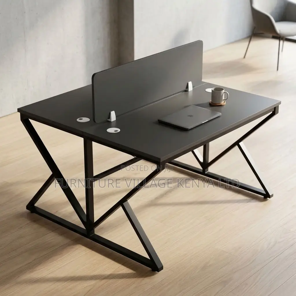 Workstation; 2 Way-Metal Frame Computer Workstation Table