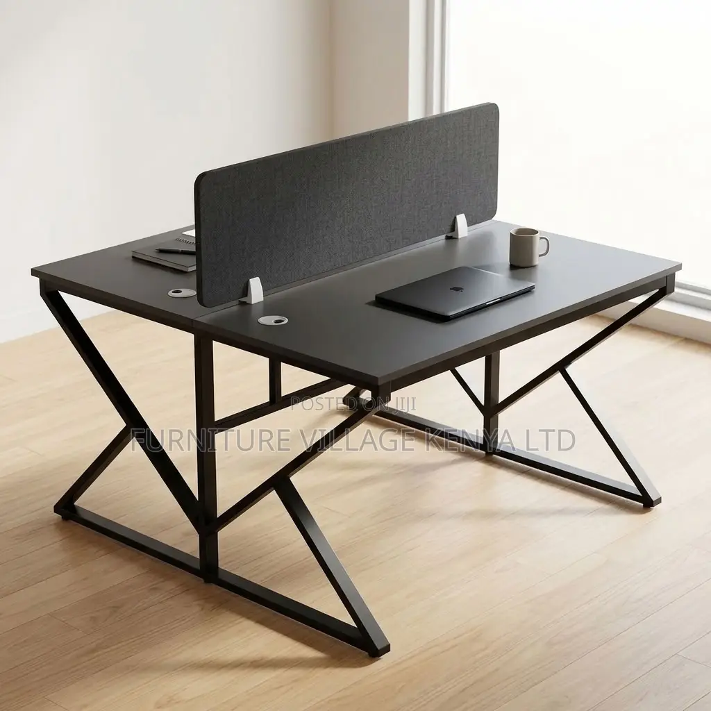 Workstation; 2 Way-Metal Frame Computer Workstation Table