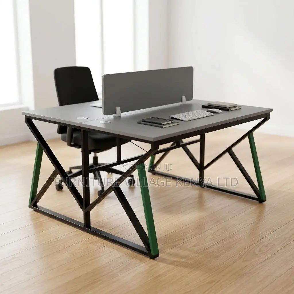 Workstation; 2 Way-Metal Frame Computer Workstation Table