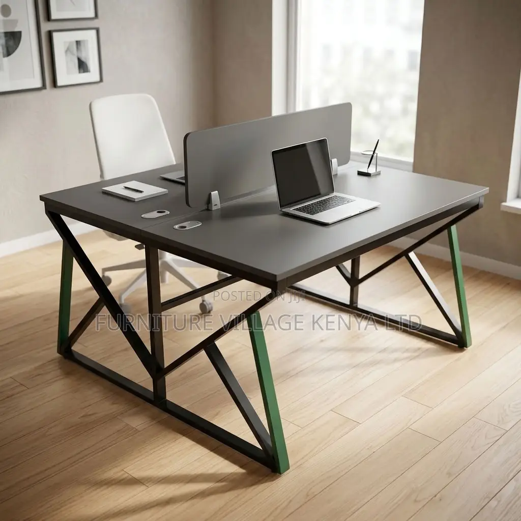 Workstation; 2 Way-Metal Frame Computer Workstation Table