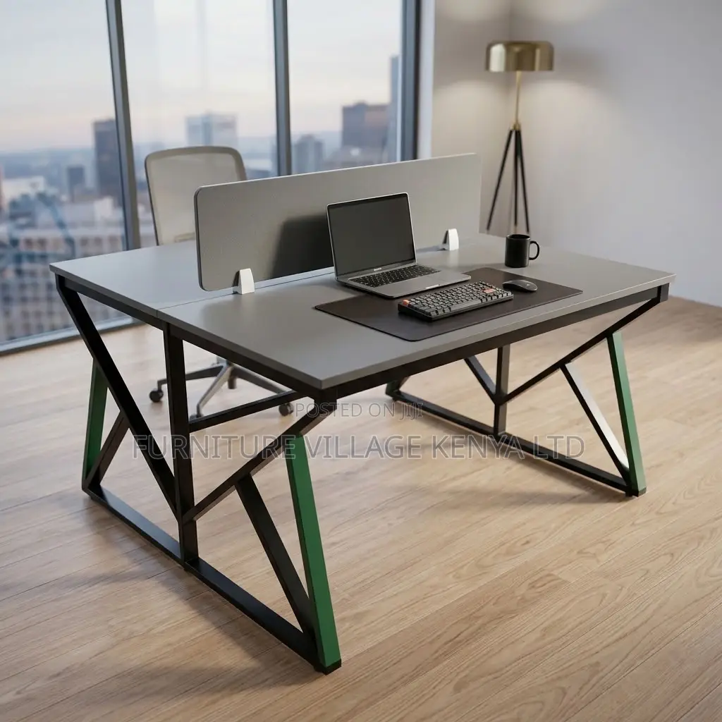 Workstation; 2 Way-Metal Frame Computer Workstation Table