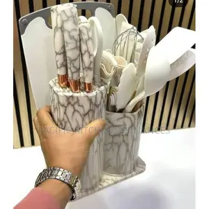 24-Piece Silicone Marble Spoon and Utensil Set