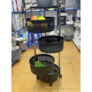 5 Tier Round Fruit Rack With Wheels