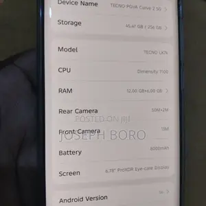 Tecno Pova Curve 2 5G 256 GB Silver