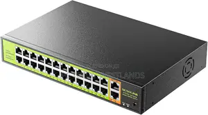 24 Port PoE+ Switch, 400W, 2 Gigabit Uplink, Rackmount Switch
