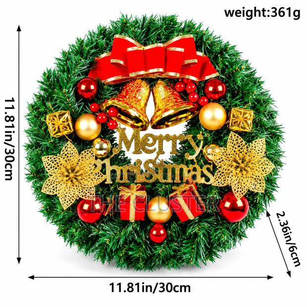 30cm Christmas Wreath With Lights - main view