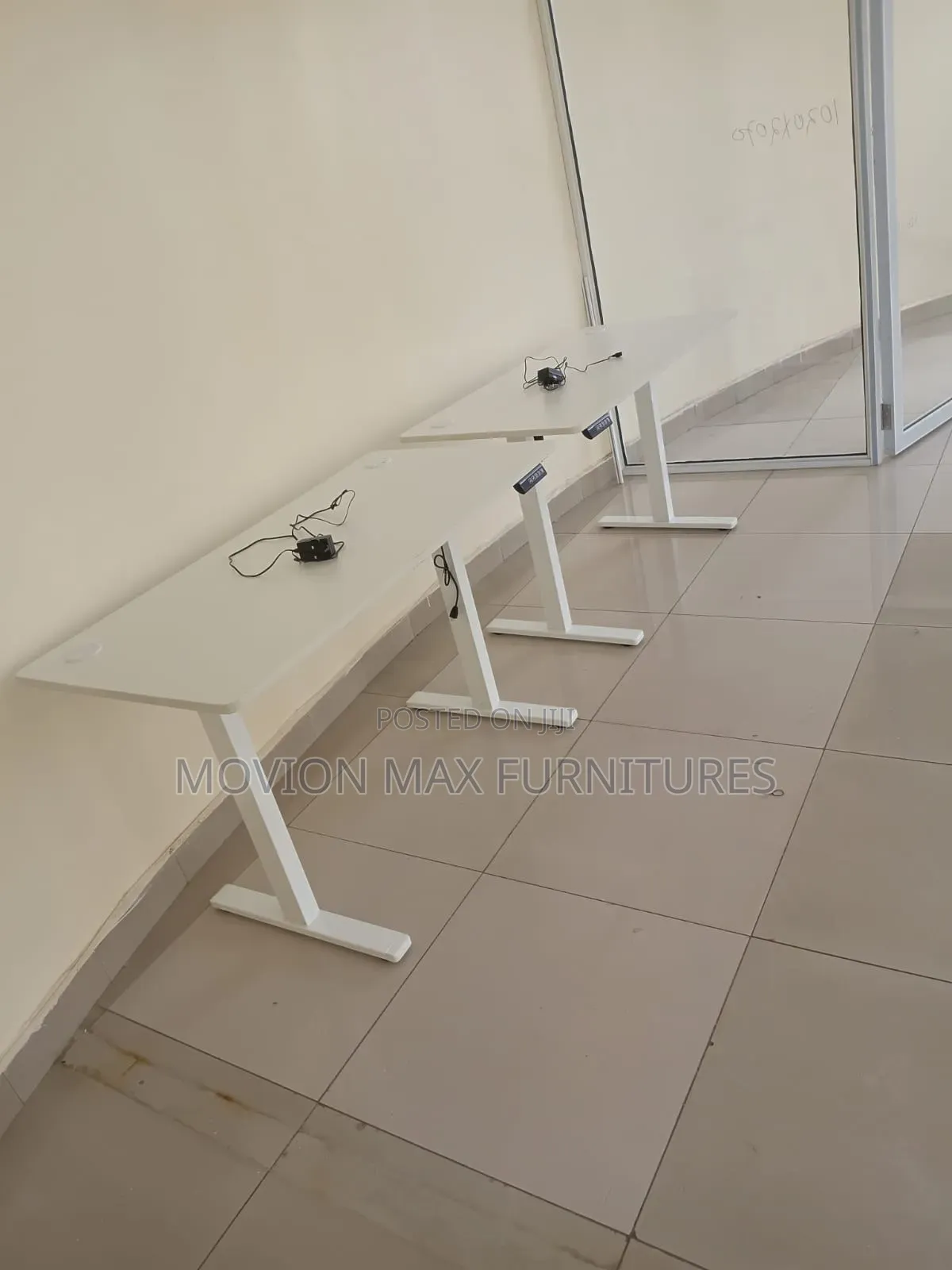 Electric Height-Adjustable Modern White Office Workstation Desk