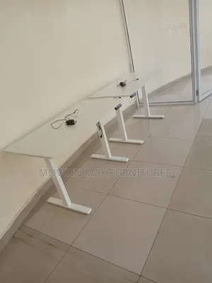 Electric Height-Adjustable Modern White Office Workstation Desk