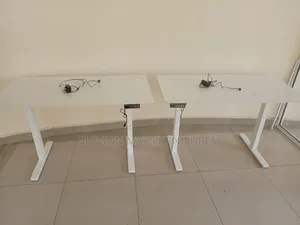 Electric Height-Adjustable Modern White Office Workstation Desk