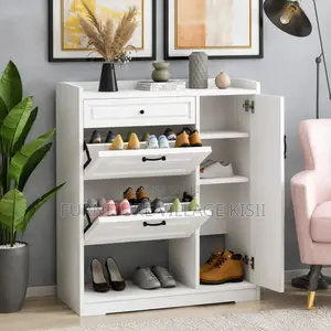Mordern White Storage Shoe Rack
