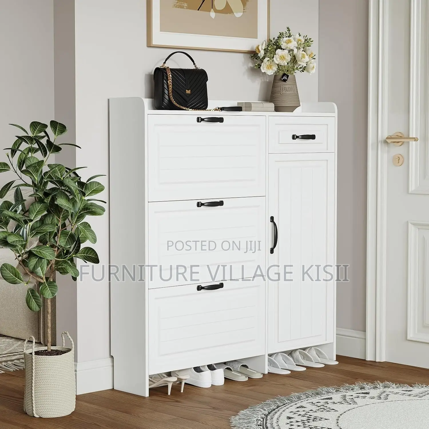 Mordern White Storage Shoe Rack