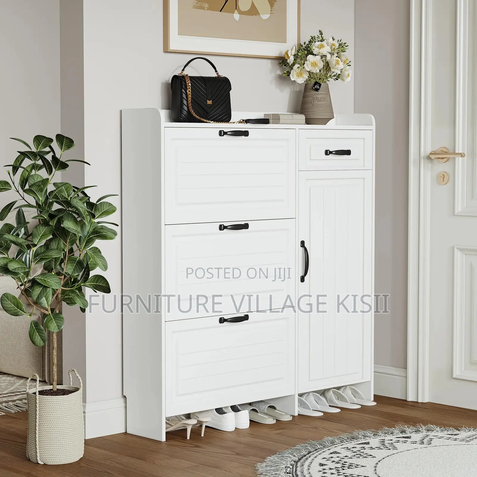 Mordern White Storage Shoe Rack