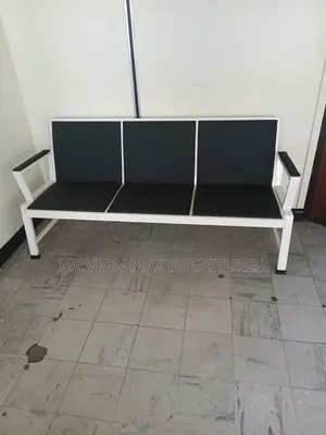 Modern Executive Waiting Bench Premium Black/ White Receptionist