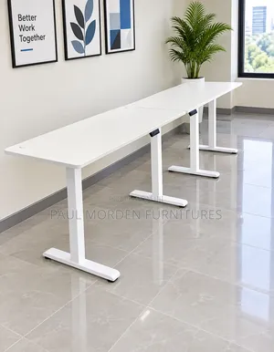 White Electric Adjustable Table 120cm