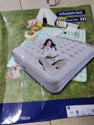 Queen Size Camping Airbed With Built in Pump, 2 Pillow