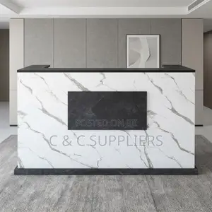 1.8m Marble Accent Reception Desk